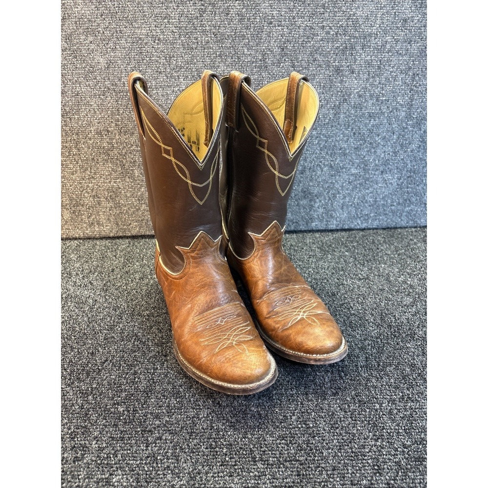 USA Tony Lama~Style #2023~Cognac Western Cowboy‎ Boots~9D